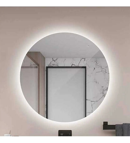 Espejo redondo con luz LED sin marco 70cm diametro tactil blanco