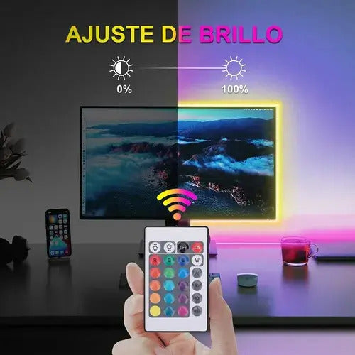 Cinta Tira Luz Led Rgb 10m 5050 12v Control App Bluetooth Rgb