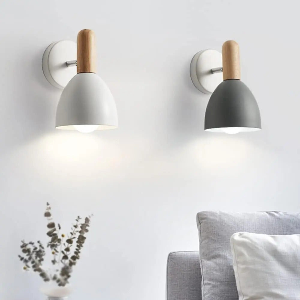 Pack x2 aplique lampara nordica negra de metal para pared domo