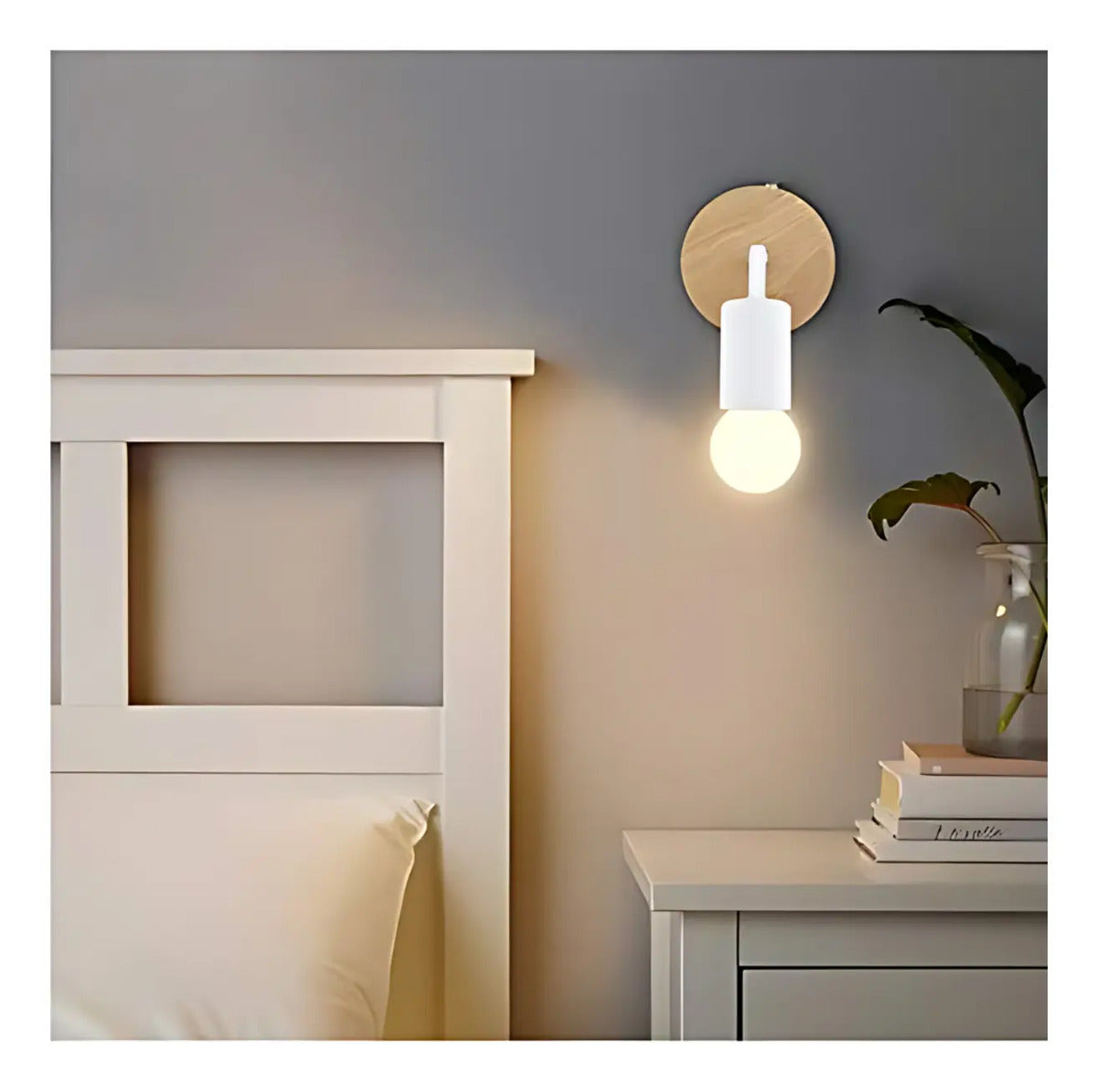 Pack x2 aplique lampara nordica de metal para pared Nairobi blanco