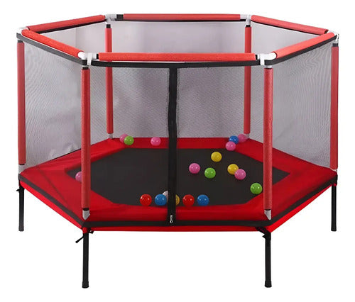 Cama Elástica Infantil Con Red De Seguridad 140 X130cm