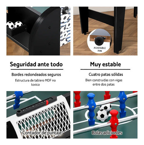 Futbolito Metegol De Madera C/accesorios Semi Profesional Negro