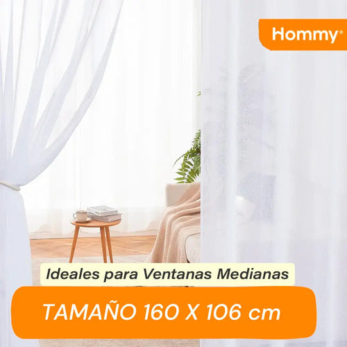 Juego De Cortinas Blancas Poliéster Estampada 106cm X 160cm Blanco