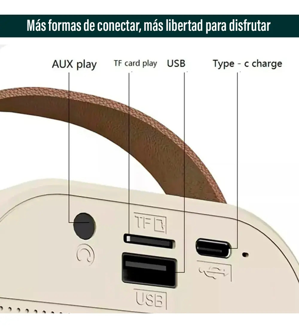 Parlante a batería bluetooth con luces LED de colores
