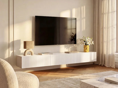 Rack Tv Modular 43 Pulgadas Estilo Minimalista 3 Puertas Blanco