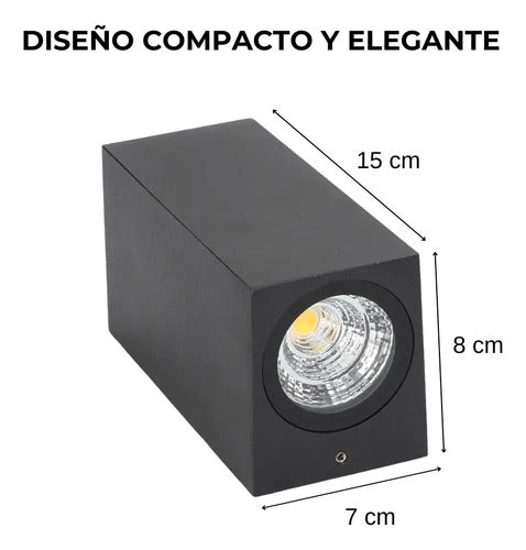 Aplique Exterior Jardin Bidimensional Rectangular Gu10 Luz Negro