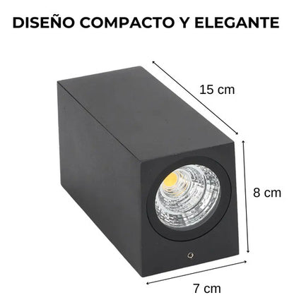 Aplique Exterior Jardin Bidimensional Rectangular Gu10 Luz Negro