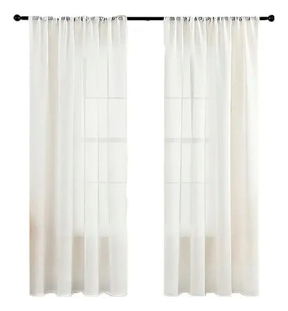 Juego de cortinas de lino blancas 213 cm x132 cm blanco