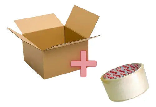 Lote cajas de cartón para mudanzas pack x5 40x30x30 + cinta marrón