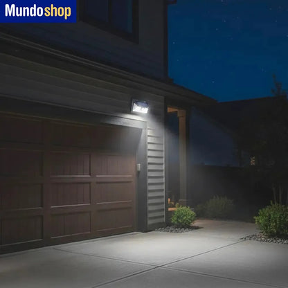 Potente reflector LED con sensor solar montable exterior negro blanco frío