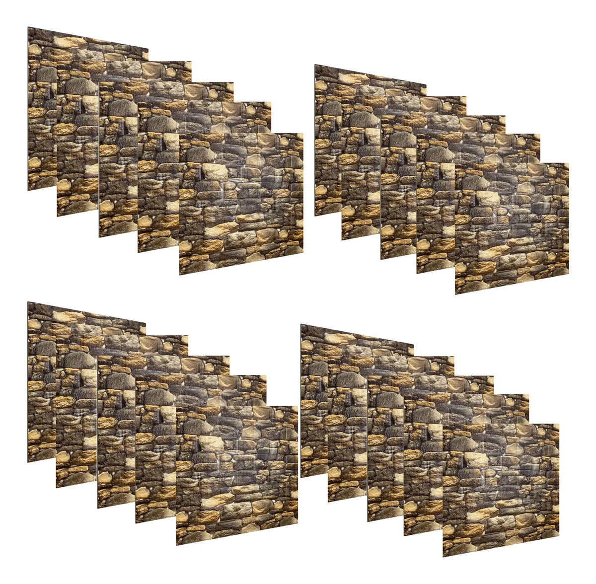Pack x20 placas autoadhesivas ladrillo revestimiento