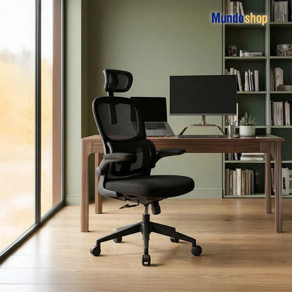 Silla De Escritorio Oficina Ergonómica Con Soporte Lumbar Negro