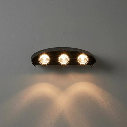 Aplique Bidireccional Exterior Jardín Led Integrado 6x2w Negro