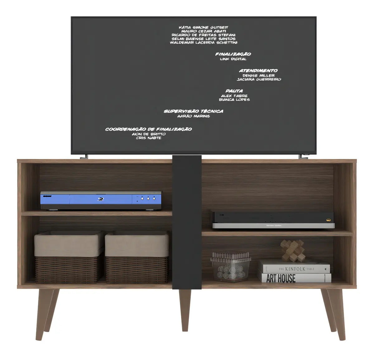 Rack TV Mundo Muebles Soberano mdp 42 pulgadas marrón 4 estantes