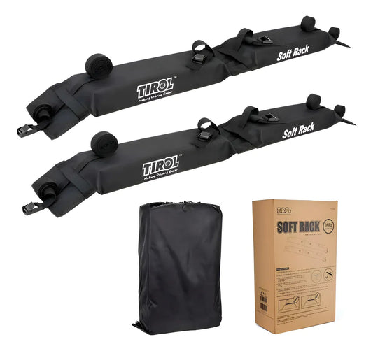 Soft rack auto barra baca goma kayak tablas autos equipaje negro