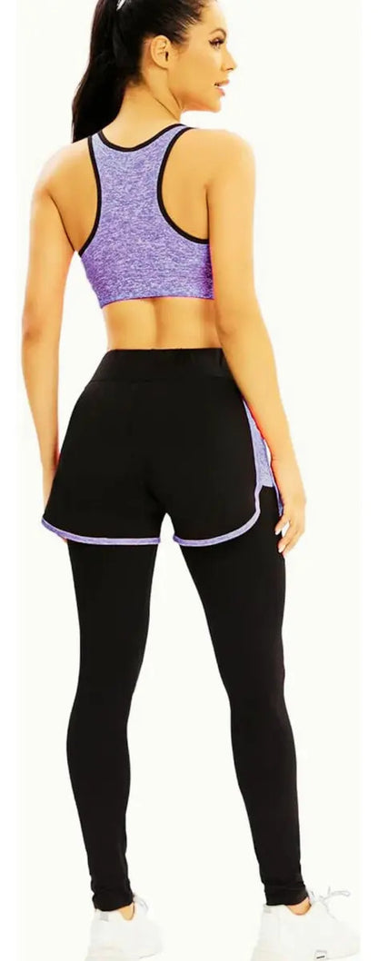 Conjunto deportivo dama sport x5 piezas violeta liso s