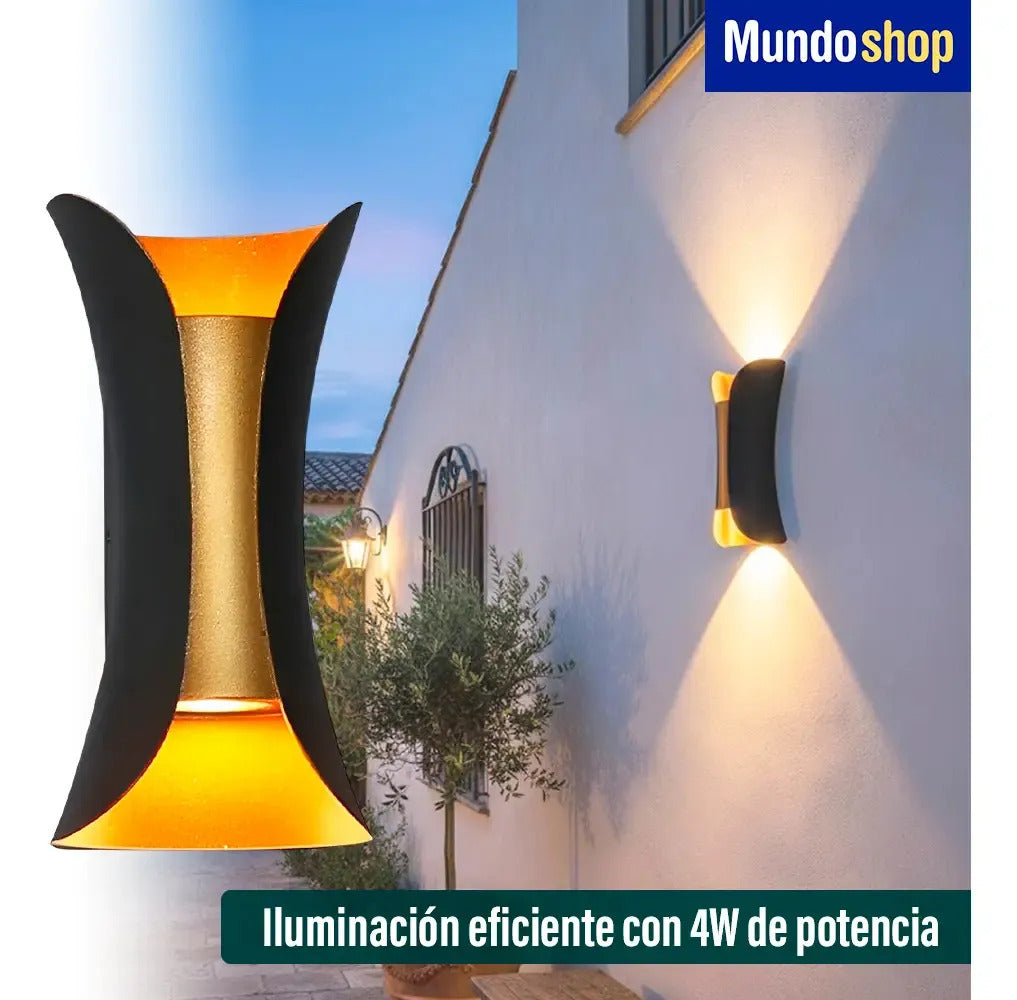 Aplique LED spot bidireccional vintage moderno negro
