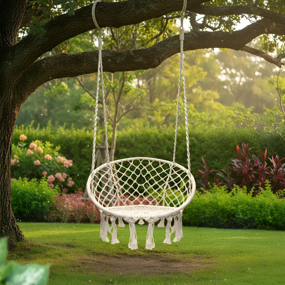 Silla hamaca circular cuerda para interior o exterior