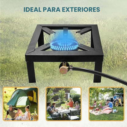 Anafe Portátil Outter 1 Hornalla Negro Gas Envasado Camping
