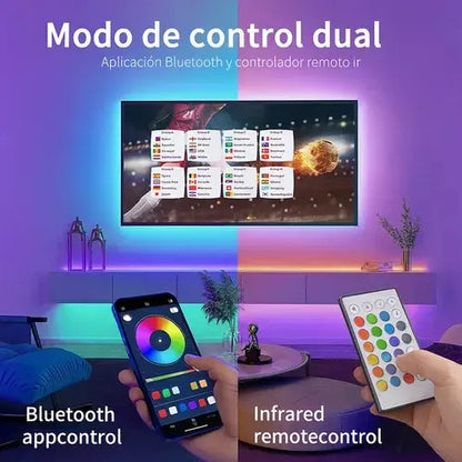 Cinta Tira Luz Led Rgb 10m 5050 12v Control App Bluetooth Rgb