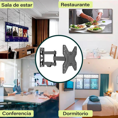 Soporte Movil Tv De 14 42 Pulgadas + Precintos + Hdmi Negro
