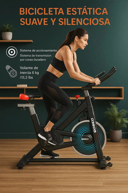 Bicicleta de spinning fija con resistencia para fricción 130kg