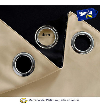 Cortinas Blackout 2 Paños 220cm X 140cm Satinado Calidad