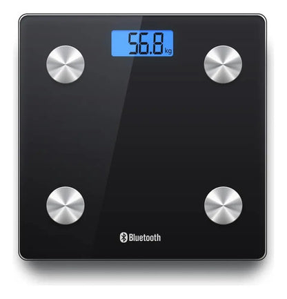 Balanza Bascula Digital De Baño Con Bluetooth Moderna 180kg Negro