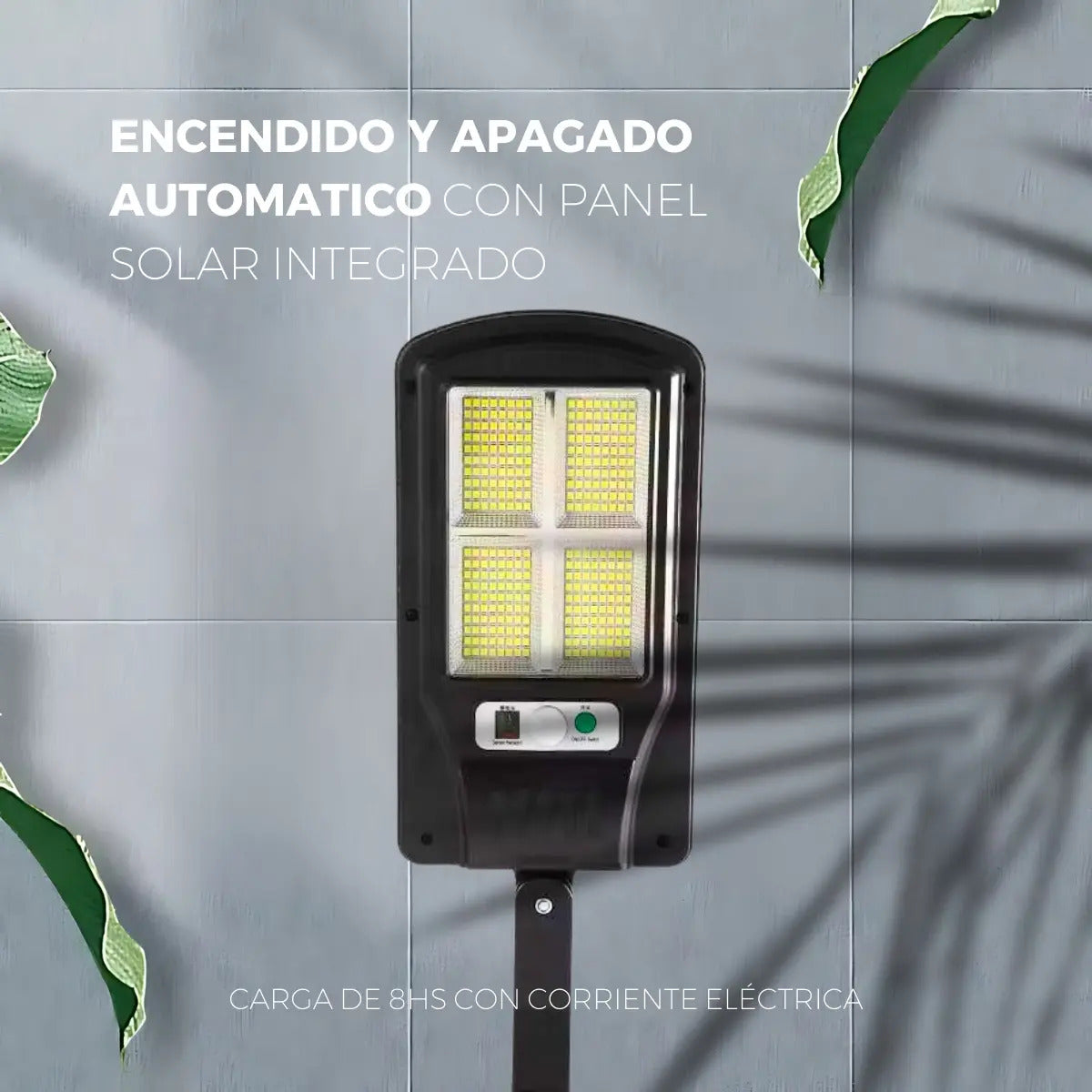 Foco reflector LED solar sensor de movimiento seguridad