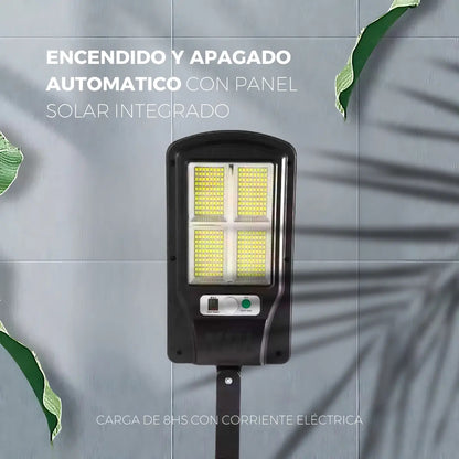 Foco reflector LED solar sensor de movimiento seguridad