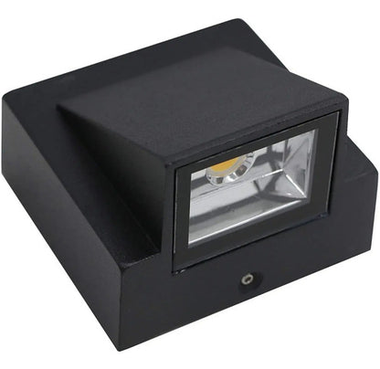 Aplique Exterior Jardin Con Led Integrado 3w Luz Metal Negro