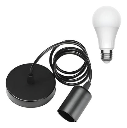 Pack Lampara Colgante Portalamparas Metal Vintage + Bombita