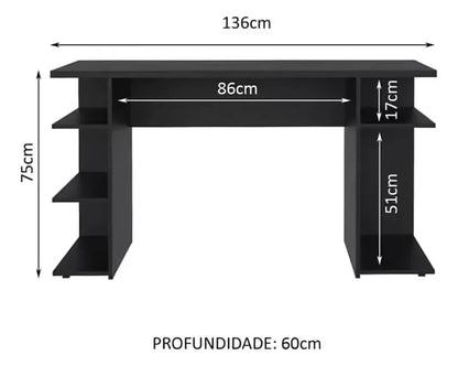 Escritorio gamer negro + silla gamer ergonómica regulable