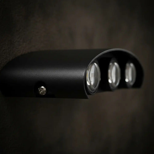 Aplique Bidireccional Exterior Jardín Led Integrado 6x2w Negro