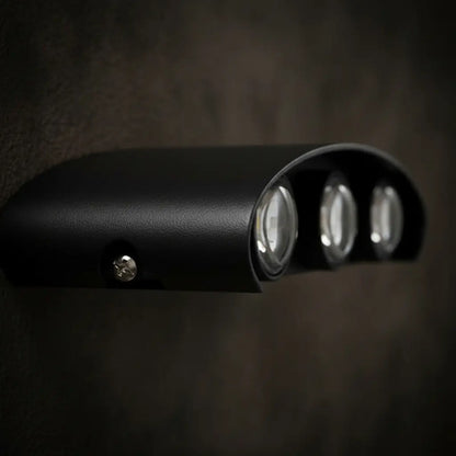 Aplique Bidireccional Exterior Jardín Led Integrado 6x2w Negro
