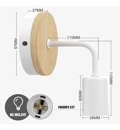 Pack x2 aplique lampara nordica de metal para pared Nairobi