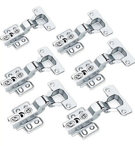 Pack X6 Bisagras Autoreten De Cazoleta 35mm Semi Curva