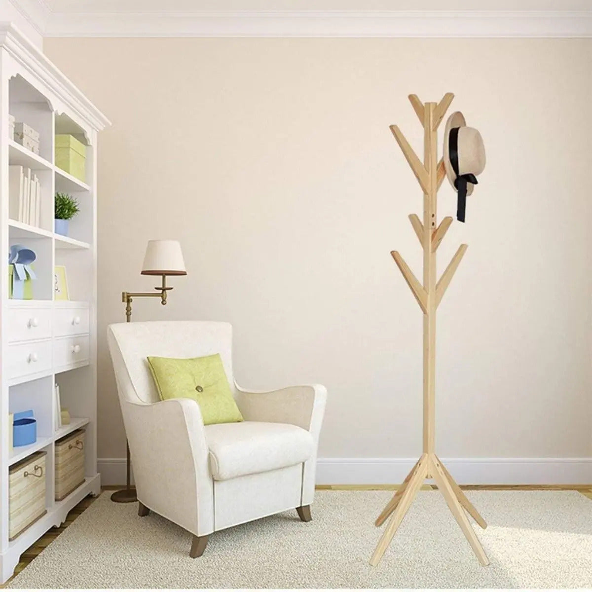 Perchero madera bambu de pie 175x45cm
