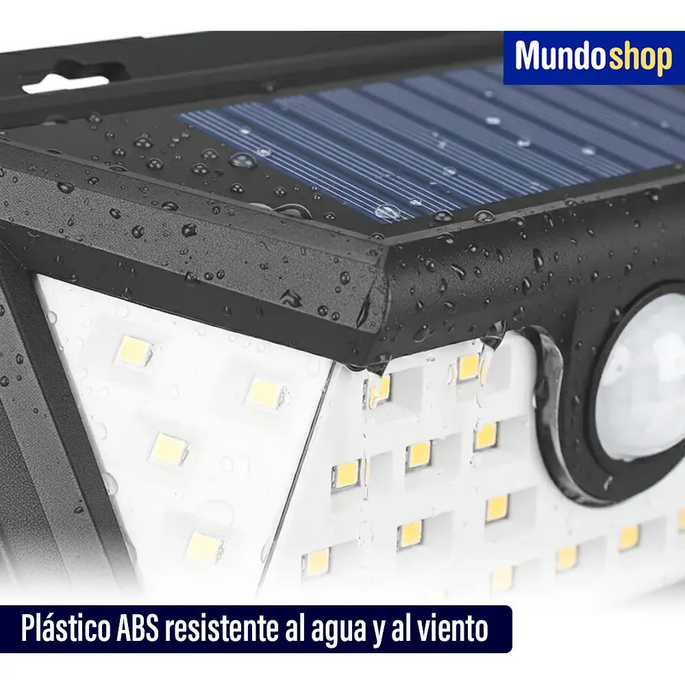 Potente reflector LED con sensor solar montable exterior negro blanco frío