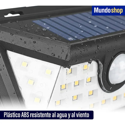 Potente reflector LED con sensor solar montable exterior negro blanco frío