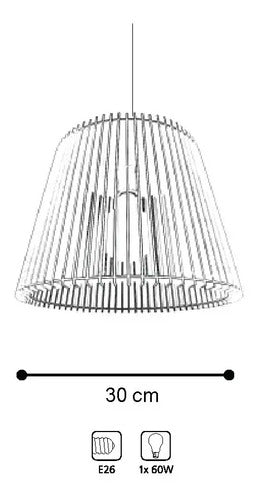 Lamparas De Techo Luminaria Madera 40cm. Buena Calidad Madera