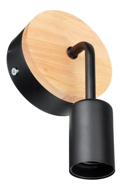 Pack aplique portalamparas metal madera vintage + lampara