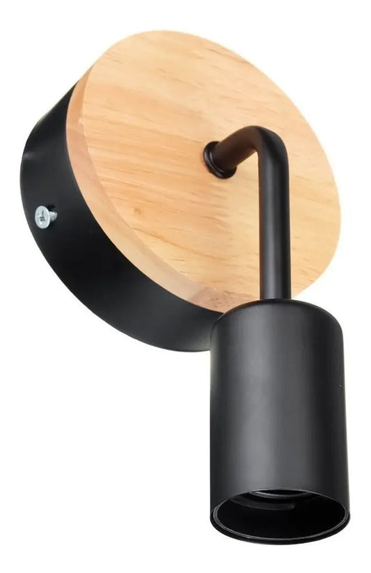 Pack aplique portalamparas metal madera vintage + lampara