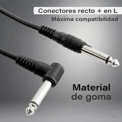 Cable plug 10 metros profesional instrumento guitarra bajo