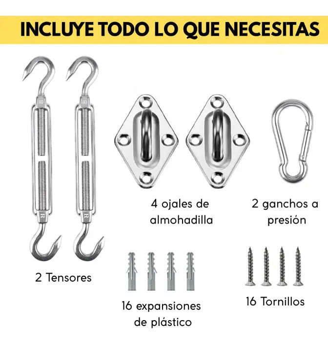Accesorios para toldo vela 8mm reforzado acero inox exterior
