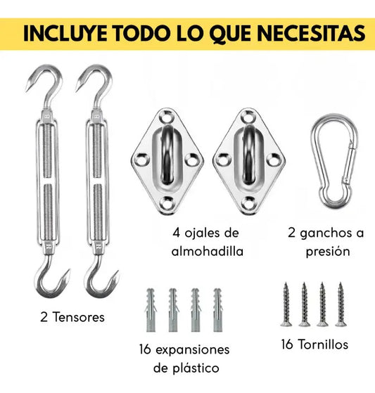 Accesorios para toldo vela 8mm reforzado acero inox exterior