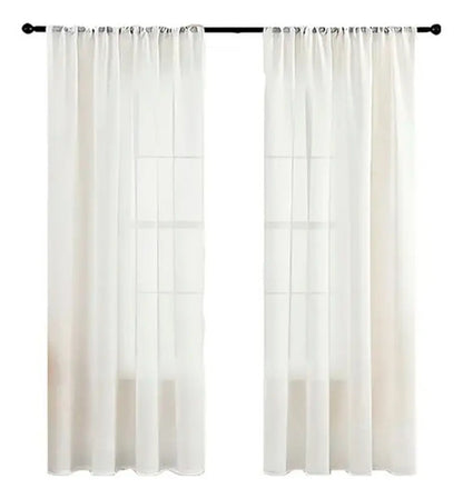 Juego De Cortinas De Lino Blancas 245 Cm X 132 Cm Blanco