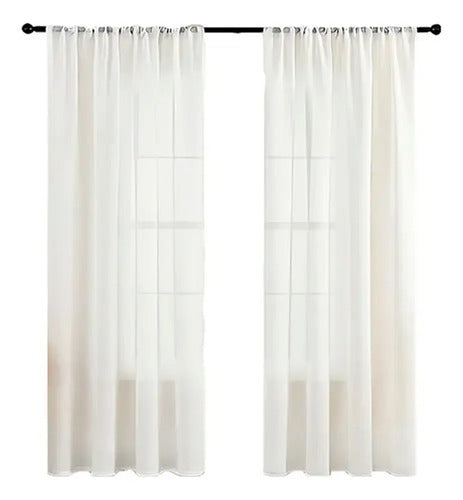 Juego De Cortinas De Lino Blancas 245 Cm X 132 Cm Blanco