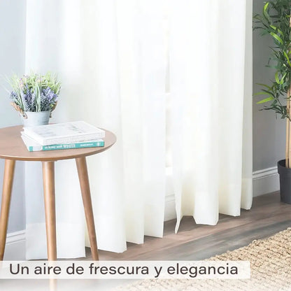 Juego de cortinas de lino blancas 213 cm x132 cm blanco
