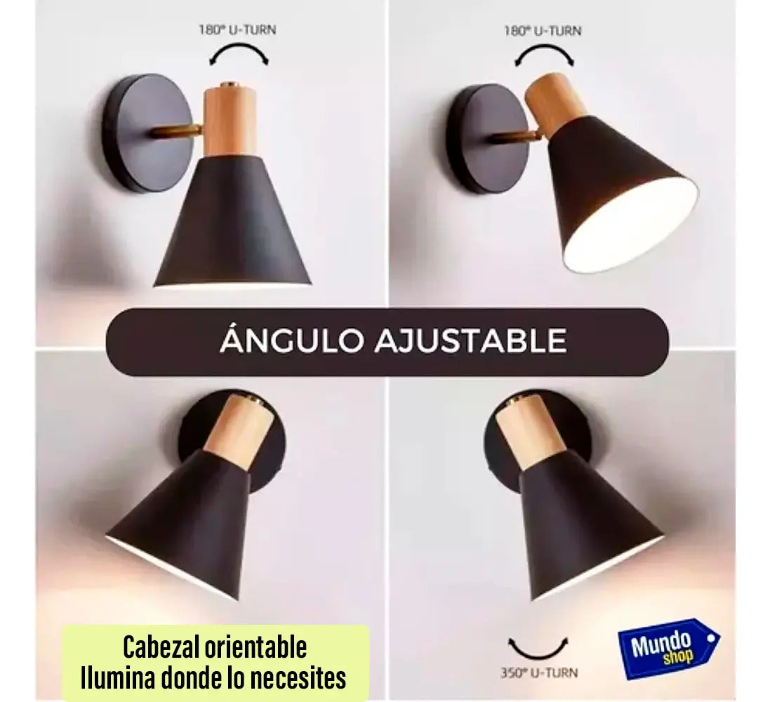 Pack x2 aplique nórdico metal blanco con detalle madera